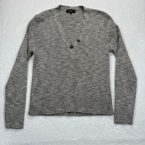Le Mont St Michel Button Cardigan V-Neck Long Sleeve Knit Sweater‎ XL READ